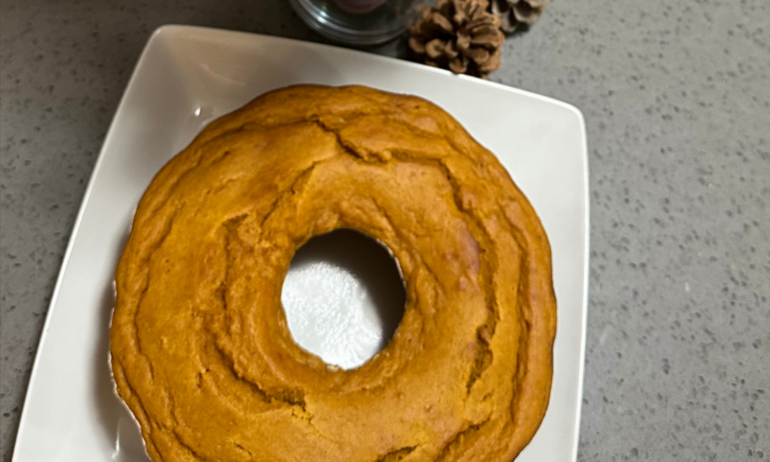 Pumpkin Spice Cake with Glazed Nuts