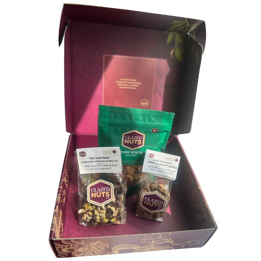 Gift Box with 1 Assorted Nut Bag + 2 Specialty Chocolates