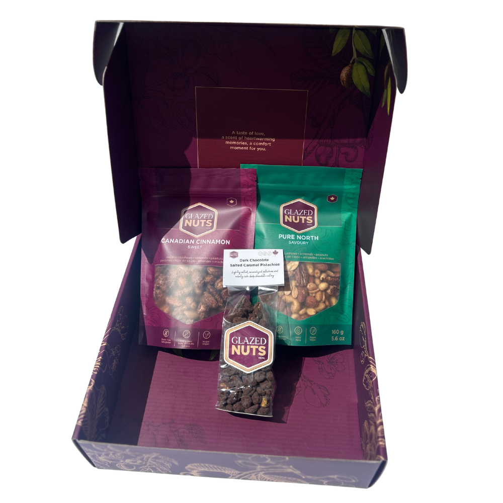 Gift Box with 2 Assorted Nut Bags + 1 Specialty Chocolate