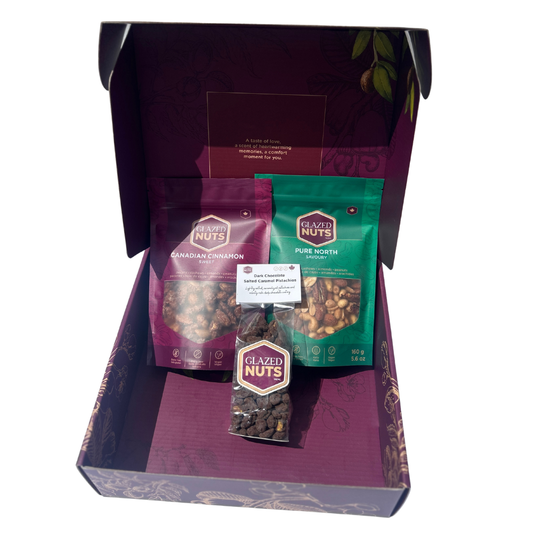 Gift Box with 2 Assorted Nut Bags + 1 Specialty Chocolate