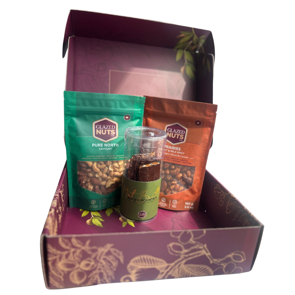 Gift Box with 2 Assorted Nut Bags + 1 Nut Brittle